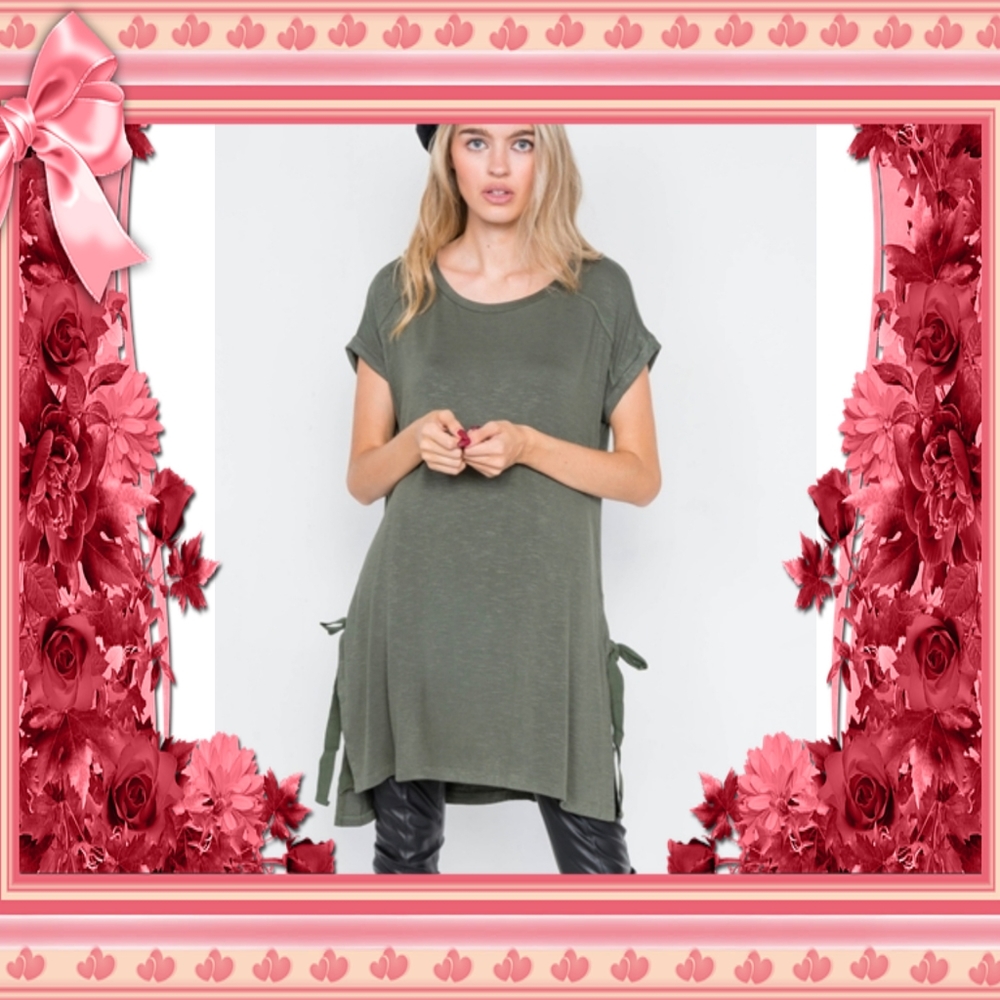 CLOSING Super Cute New Olive High Low Top